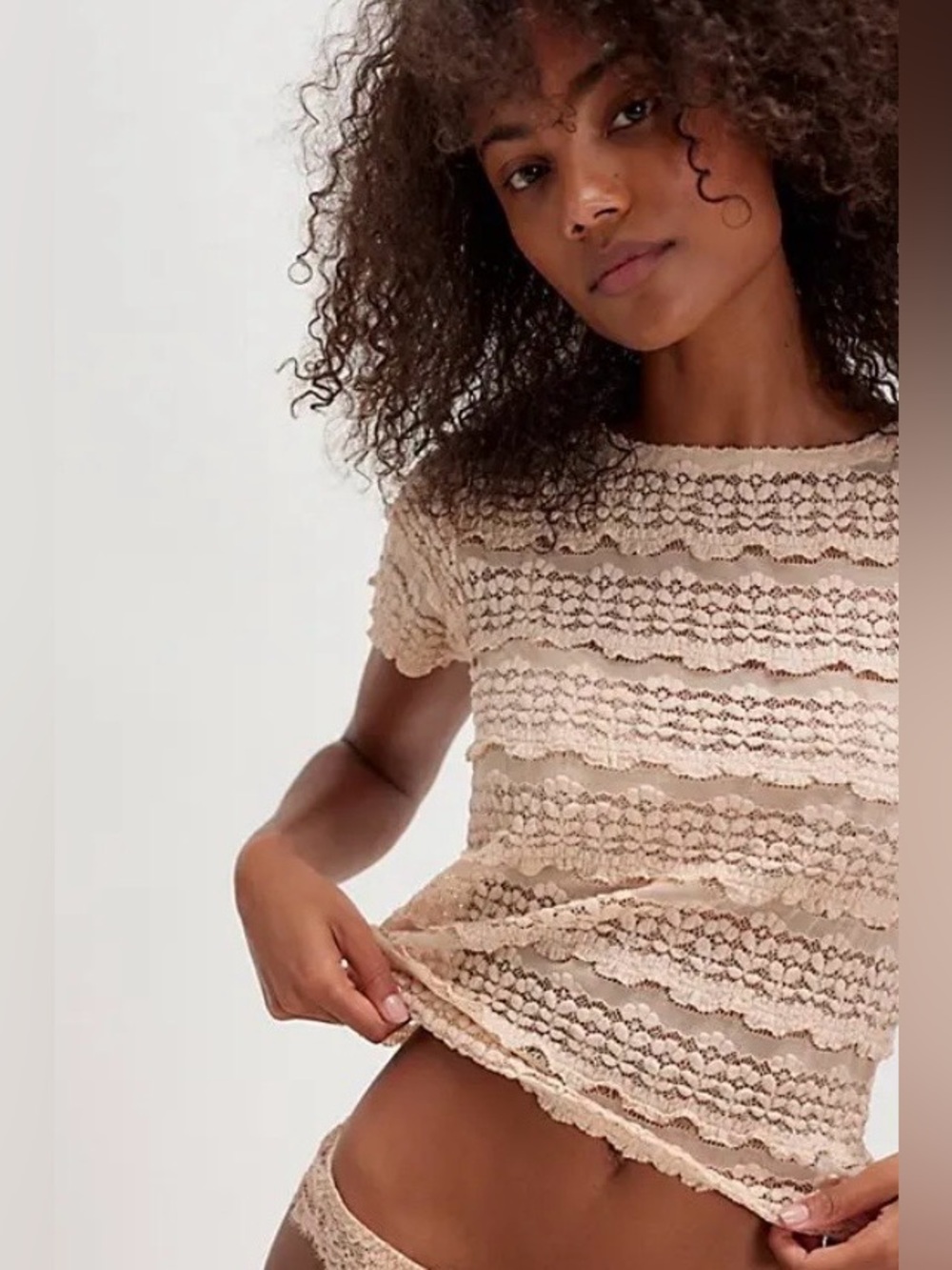 NWT FREE PEOPLE FP ONE ANGELINA LACE TEE
